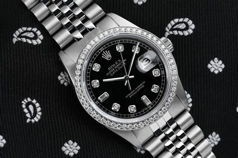 rolex datejust nero oyster lunetta liscia